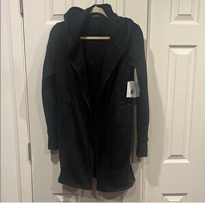 NWT Beyond Yoga Black Hooded Trench Coat XS